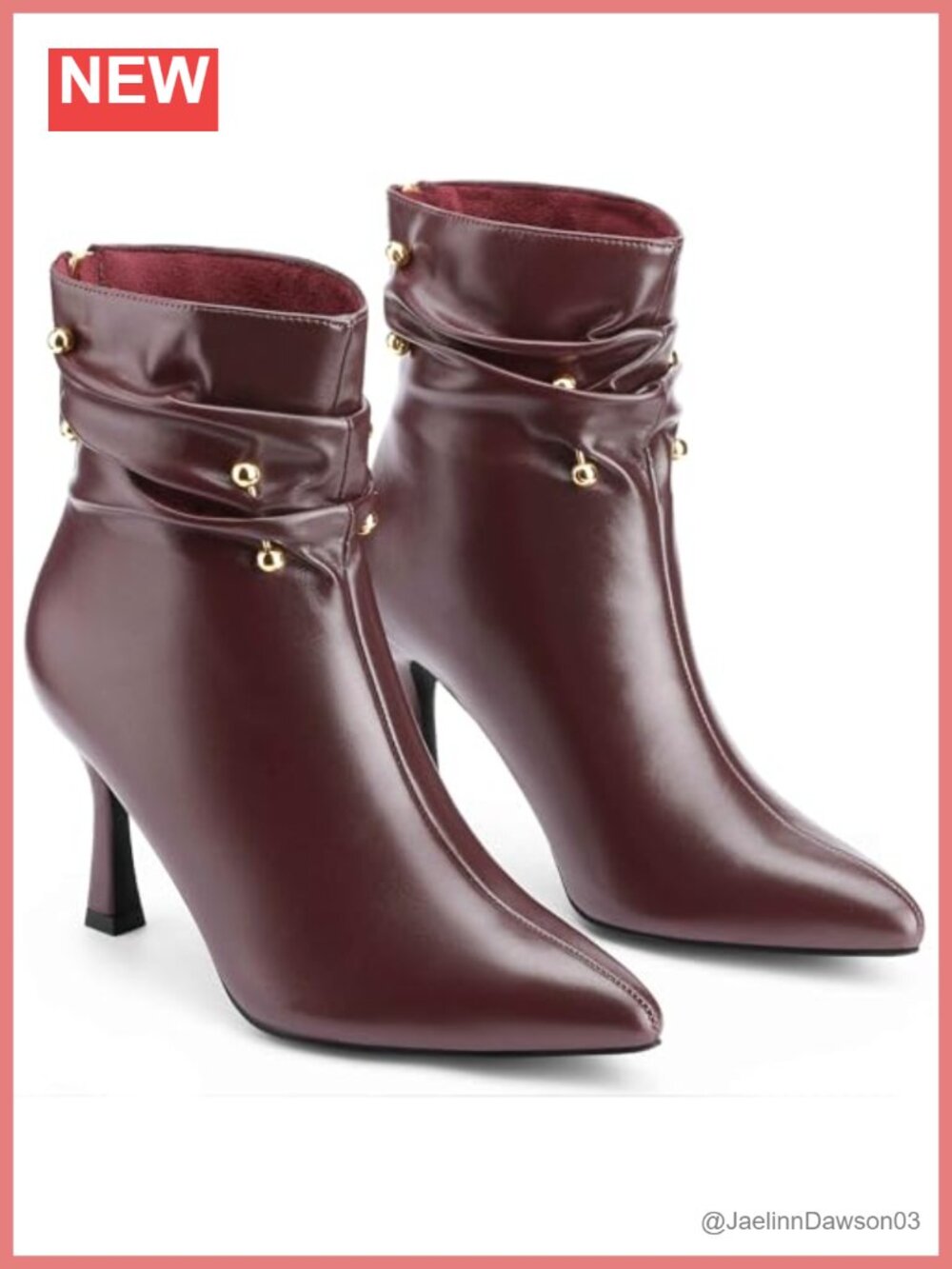 Women Faux Leather Pointed Toe Stiletto Heel Slouch Ankle Boots